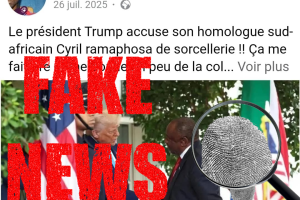Insuffisance veineuse chronique diagnostiquée chez Trump : attention à cette fausse déclaration attribuée au président américain accusant son homologue sud-africain Cyril Ramaphosa « d’être responsable de ses problèmes de santé »